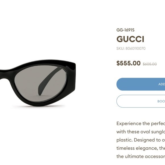 New Gucci Sunglasses GG-1691S Black Frames - Picture 6 of 6